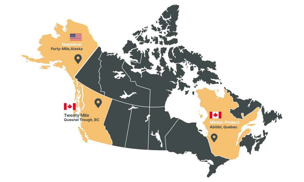 J2 Metals Map of all projects